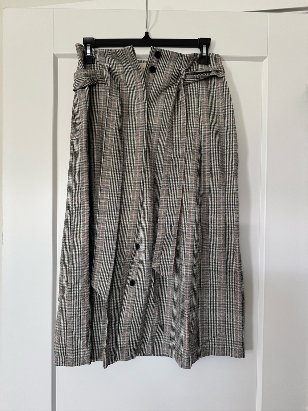 Sezane Plaid Midi Skirt